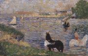 Georges Seurat Horses in the Seine Germany oil painting artist
